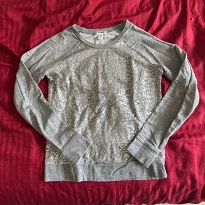 Old Navy gray sequin front long sleeve sweatshirt